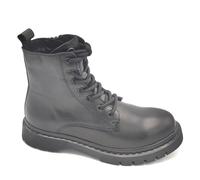 Tamaris 25269 Botín Con Cordones De Piel Negra Suela De Goma
