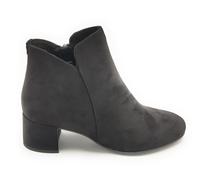 Tamaris 25354 Stivaletto Alcantara Negro Con Cierre Tacón 5cm Suela De Goma 6/7