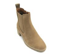 Tamaris 25456 Botín De Piel-Tela Marrón Camello Con Cremallera Tacón T 7cm
