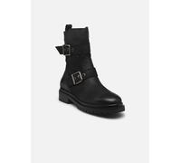 Tamaris Botines de Tacón para Mujer, Cómodos, Negro, Piel, 38 EU