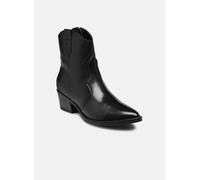 Tamaris Botines de Tacón para Mujer de Piel, Tacón Cuadrado, Cómodos, Negro, 39 EU