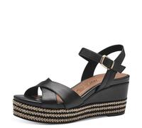 Tamaris Mujer 1-28001-42, Sandalias con cuña, Piel Negra, 39 EU