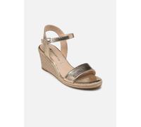 TAMARIS Alpargatas con tacón de cuña. Color platino