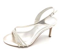 Tamaris 28373 Sandalia Laminada Platino-Strass Con Tacon 8Cm Suela De Goma S