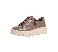 Tamaris 8-83717-41 Comfort Fit-Plantilla Intercambiable de Piel Deportiva con Cordones elásticos con Cremallera Lateral, Zapatillas Mujer, marrón, 36 EU Ancho