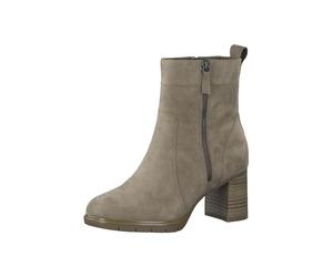 Tamaris 8-85313-41 - Botas de piel para mujer, con plantilla intercambiable, tacón de moda, con cremallera decorativa en el tobillo, marrón, 4.5 UK