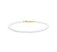 Tamaris Anklet - Elegante tobillera de acero inoxidable pulido - IP Gold - Cadena de perlas de cristal ajustable hasta 25 cm - resistente al agua y respetuosa con la piel