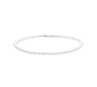 Tamaris Anklet - Elegante tobillera de acero inoxidable pulido - Plata - Cadena de perlas de cristal ajustable hasta 25 cm - impermeable y agradable para la piel