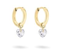 Tamaris aros pendientes para mujer, mujer Ohrschmuck con aushängbaren Anhängern, wasserfest de acero inoxidable, Gold