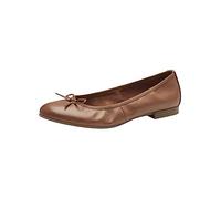 Tamaris Bailarina para Mujer, Piel, Cómoda, Nuez, 41 EU