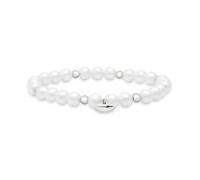Tamaris Berads Bracelet - Pulsera con bolas de metal, acero inoxidable, color blanco