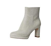 Tamaris Bota Con Tacón para Mujer, Textil, Plateado Purpurina, 41 EU