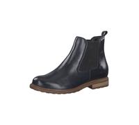 Tamaris Botines Chelsea de Piel para Mujer, Tacón Cuadrado, Cómodos, Azul Marino, 42 EU