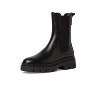 Tamaris Botines Chelsea de Piel para Mujer, Tacón Cuadrado, Cómodos, Negro, 36 EU