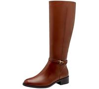 Tamaris Botas de caña larga para mujer – Piel, cómodas – Coñac – 39 EU