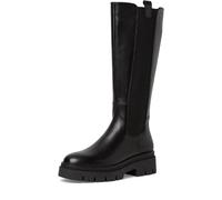 Tamaris Botas de Caña Larga para Mujer, Piel, Tacón Cuadrado, Cómodas, Negro, 37 EU