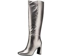 Tamaris Botas de caña larga para mujer, platino, 37 EU