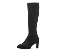 Tamaris Botas de Caña Larga para Mujer, Textiles, Tacón Cuadrado, Veganas, Negro, 41 EU