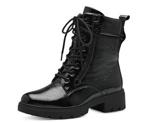 Tamaris Botas de moda para mujer Comfort Lace Boot Flat 8-85213-43, Patente negra., 37 EU Ancho