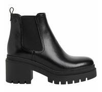 Tamaris Botines Chelsea de Piel para Mujer, Tacón Cuadrado, Cómodos, Negro, 36 EU