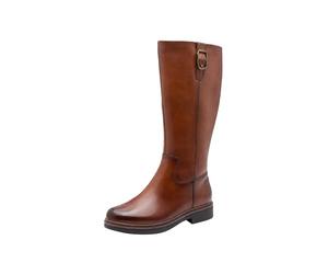 TAMARIS Botas largas para mujer, cómodas, planas, hasta la rodilla, color coñac, 37 EU, coñac, 37 EU