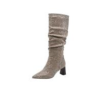 Tamaris Botas largas para mujer, tacón largo, 1-25507-45, color beige, serpiente, talla 39 EU, Beige Snake, 39 EU