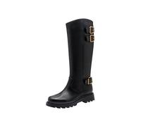 Tamaris Damen Long Boot Flat 1-25623-45, Botas a la Altura de Rodilla Mujer, Negro, 39 EU
