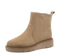 Tamaris Botas planas de media longitud para mujer, de ante camel, talla 37 EU, Camel Suede, 37 EU
