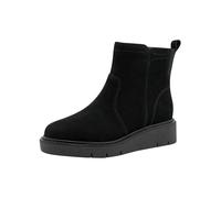 TAMARIS Botas planas de media longitud para mujer, de ante negro, talla 38 EU, Piel negra., 38 EU