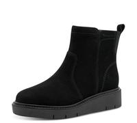 Tamaris Botas planas de media longitud para mujer, de ante negro, talla 40 EU, Piel negra., 40 EU