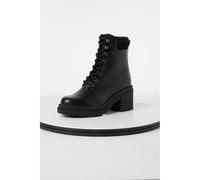 Tamaris Botín para mujer con cordones y tacón 1-25294-45, piel negra, talla 38 EU, piel negra, 38 EU