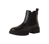 Tamaris Botines Chelsea de Piel para Mujer, Tacón Cuadrado, Cómodos, Negro, 37 EU
