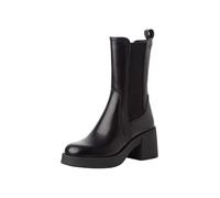 Tamaris Botines Chelsea de Piel para Mujer, Tacón Cuadrado, Cómodos, Negro, 38 EU