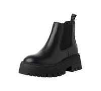 Tamaris Botines Chelsea de Piel para Mujer, Tacón Cuadrado, Cómodos, Negro, 39 EU