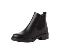 Tamaris Botines Chelsea de Piel para Mujer, Tacón Cuadrado, Cómodos, Negro, 40 EU