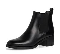 Tamaris Botines Chelsea de Piel para Mujer, Tacón Cuadrado, Cómodos, Negro, 41 EU