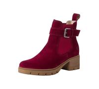 Tamaris Botines Chelsea de Piel para Mujer, Tacón Cuadrado, Cómodos, Rojo, 38 EU