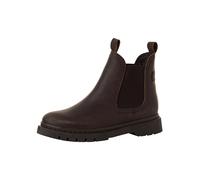 Tamaris Botines Chelsea de Piel para Mujer, Tacón Cuadrado, Marrón, Plantilla Extraíble, 37 EU