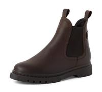 Tamaris Botines Chelsea de piel para mujer, tacón cuadrado, marrón, plantilla extraíble, 39 EU