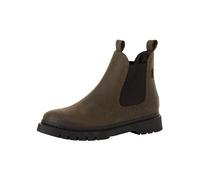 Tamaris Botines Chelsea de Piel para Mujer, Tacón Cuadrado, Oliva, Plantilla Extraíble, 37 EU