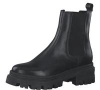 Tamaris Botines Chelsea para Mujer de Piel, Tacón Cuadrado, Negro, Plantilla Extraíble, 38 EU