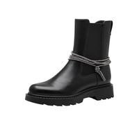 Tamaris Botines Chelsea Veganos para Mujer, Negro Purpurina, 38 EU