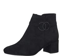 Tamaris Botines Con Tacón Cuadrado para Mujer, Textiles, Negros, Veganos, 39 EU