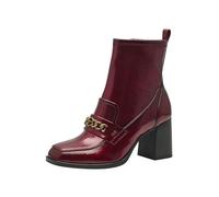 Tamaris Botines Con Tacón Cuadrado para Mujer, Veganos, Rojo Merlot, 38 EU