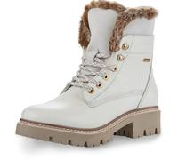 Tamaris Botines de Forro Cálido para Mujer, Piel, Tacón Cuadrado, Duo-Tex, Blanco Apagado, 38 EU