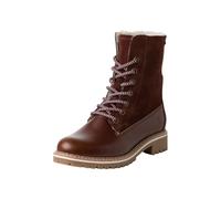 Tamaris Botines de Forro Cálido para Mujer, Piel, Tacón Cuadrado, Duo-Tex, Marrón, 38 EU