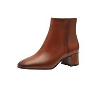 Tamaris Botines de Tacón para Mujer de Piel, Tacón Cuadrado, Cómodos, Coñac, 36 EU