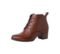 Tamaris Botines de Tacón para Mujer de Piel, Tacón Cuadrado, Cómodos, Coñac, 37 EU
