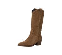 Tamaris Botines de Tacón para Mujer de Piel, Tacón Cuadrado, Cómodos, Marrón, 37 EU