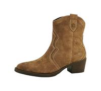 Tamaris Botines de Tacón para Mujer de Piel, Tacón Cuadrado, Cómodos, Marrón, 38 EU